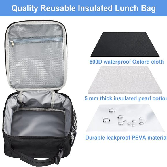 FlowFly - Insulated Lunch Bag, Leakproof Portable, cooler bag - black - Picture 4 of 7